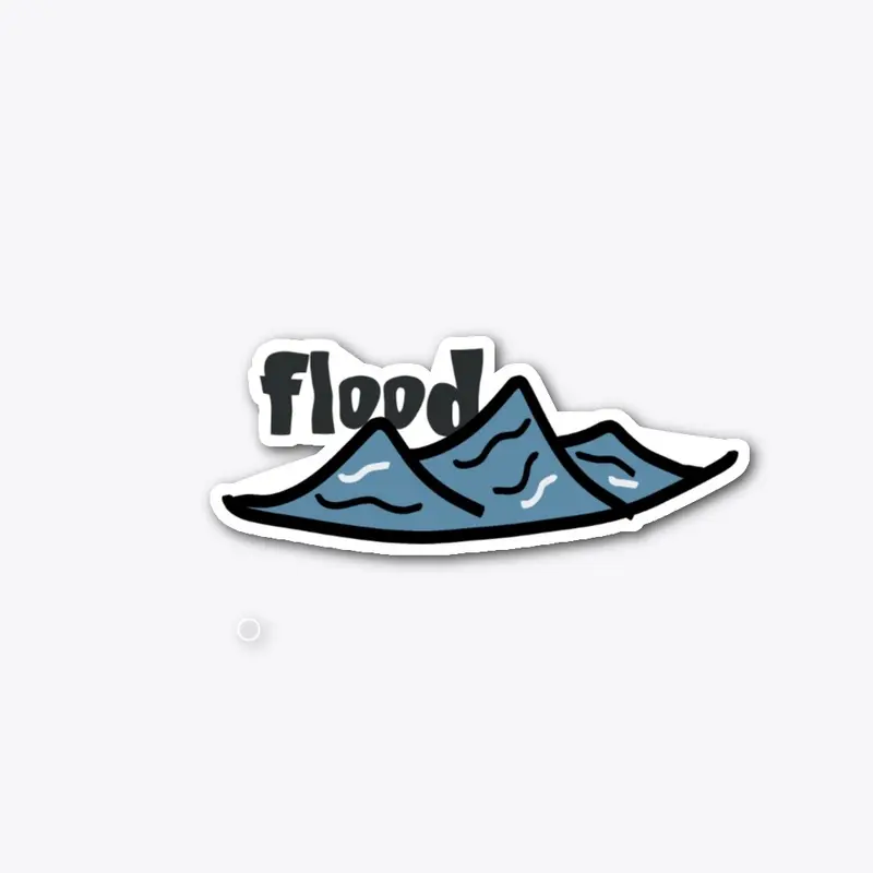 Flood Cartoon Logo Die-Cut Sticker